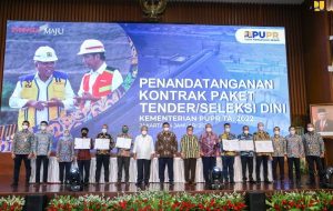 Dukung Percepatan Infrasuktur, Kementrian PUPR Teken Kontrak Paket Tender 2022