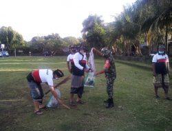 Resik Sampah Plastik, Kodim 1610/Klungkung Sadarkan Masyarakat Buang Sampah Pada Tempatnya