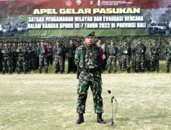 Dandim 1611/Badung Menjadi Komandan Apel Gelar Pasukan Kesiapan Pengamanan VVIP GPDRR Ke-7 Tahun 2022