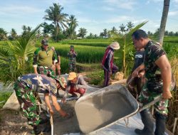 Kodim 1616/Gianyar Bersama Warga Desa Babakan Rampungkan Jalan Usaha Tani