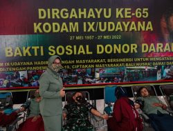 Korem 162/WB Gelar Donor Darah Dalam Rangka HUT ke 65 Kodam IX/Udayana