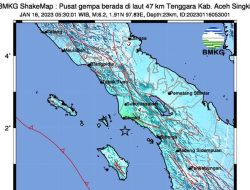 BMKG Sebut Gempa M 6,2 di Aceh Singkil Dipicu Aktivitas Lempeng Indo-Australia