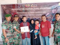 Upaya Penurunan Angka Stunting, Kodim Sumbawa Salurkan Bantuan Nutrisi dari Kasad