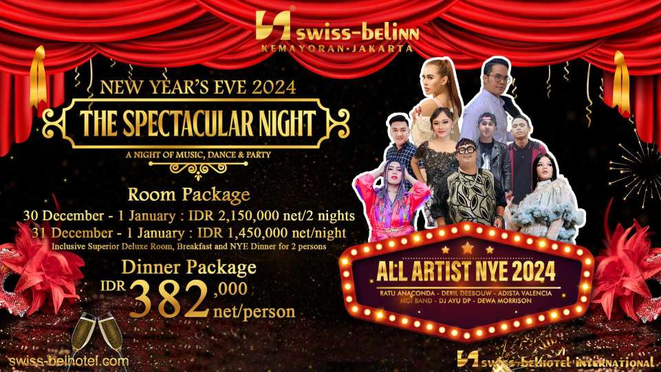 Swiss-Belinn Kemayoran Hadirkan Malam Penuh Hiburan, New Year's Eve 2024 The Spectacular Night. (Dok. Istimewa)