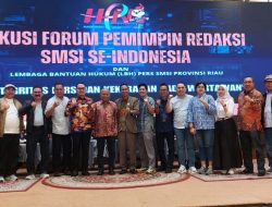 Pemimpin Redaksi SMSI Se-Indonesia dan LBH Pers SMSI Provinsi Riau Gelar Diskusi Bertema “Integritas Pers dan Kekerasan pada Wartawan”